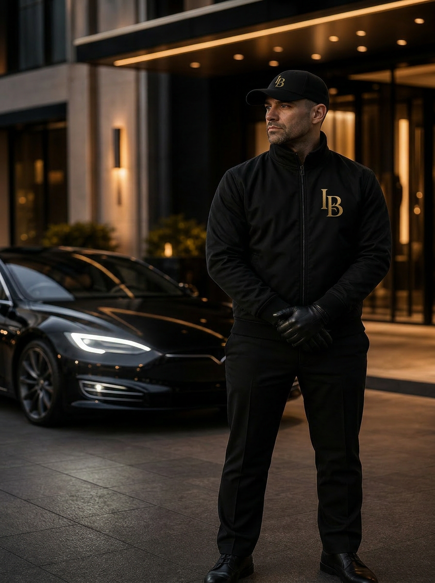 Luxara Black driver in branded cap handing keys over at a property