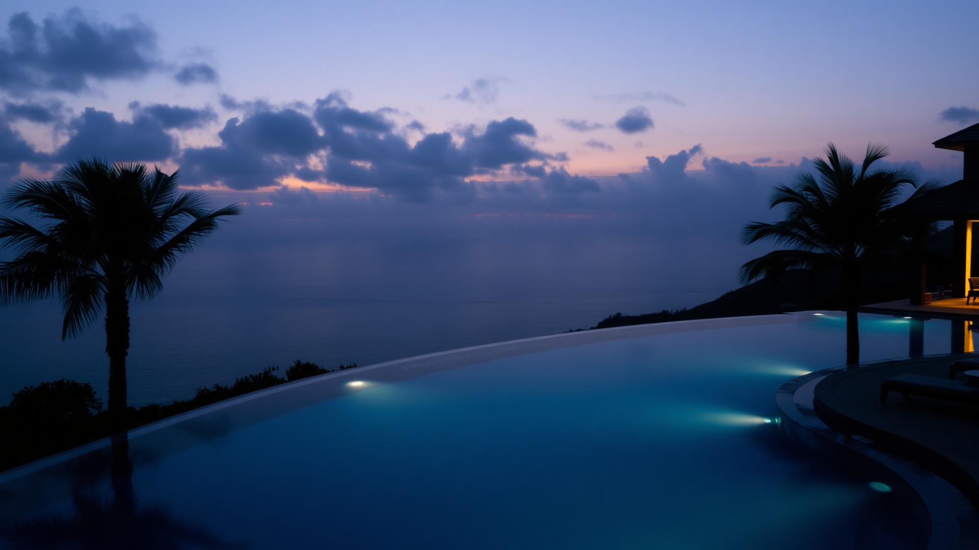 Luxury property at twilight
